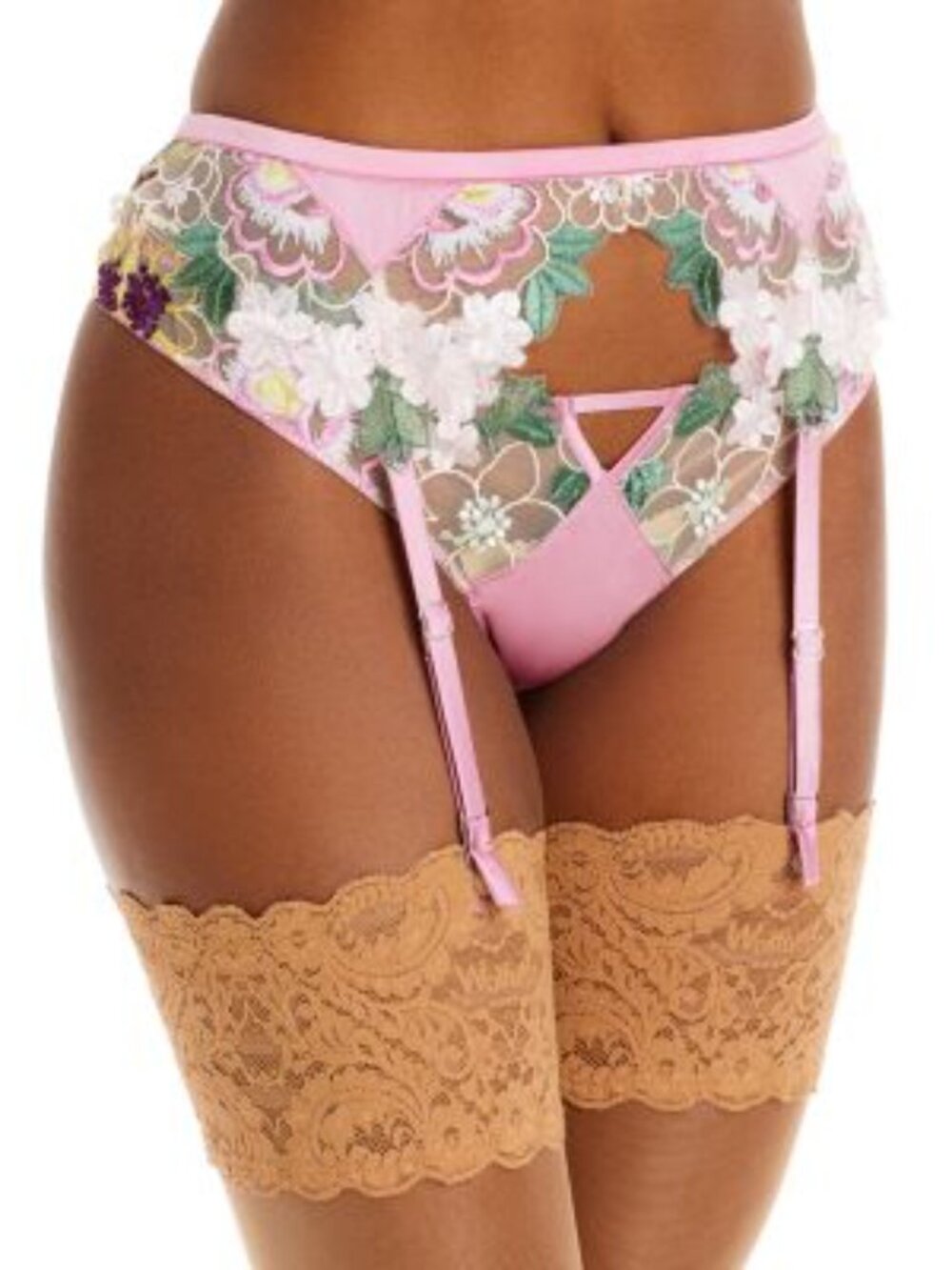 Fleur du Mal Jardin Embroidery Garter Belt 4/L